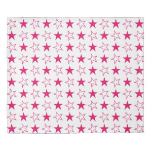 Colored stars seamless pattern, pink stars vintage duvet cover