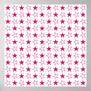 Colored stars seamless pattern, pink stars vintage poster