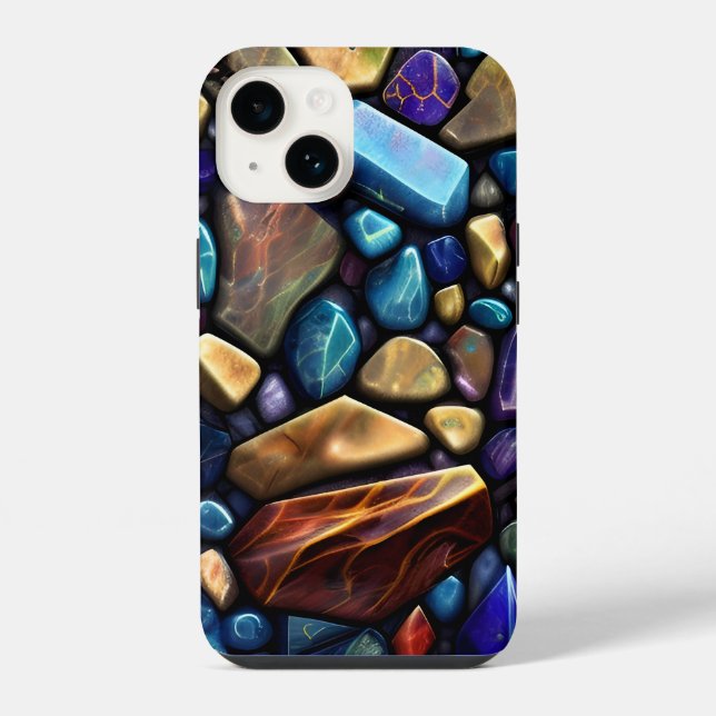 Colored Stone Mosaic Pattern iPhone Case (Back)