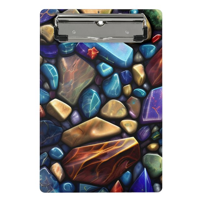 Colored Stone Mosaic Pattern Mini Clipboard (Front)