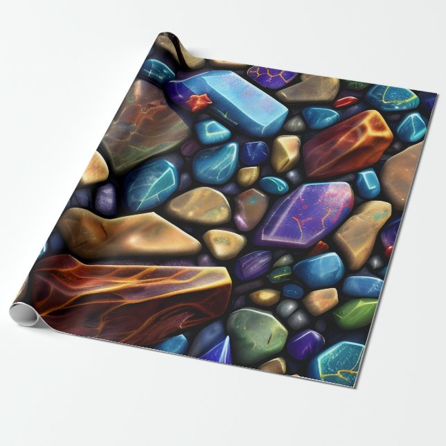 Colored Stone Mosaic Pattern Wrapping Paper (Unrolled)