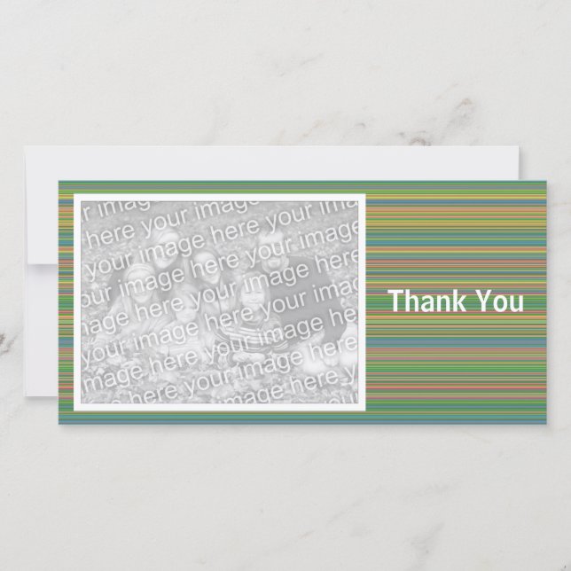 Colored Stripes 01 Thank You Card (Front)