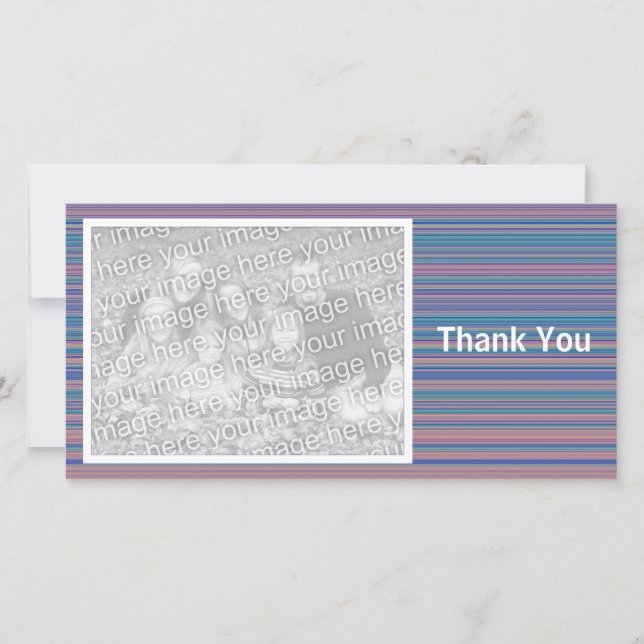 Colored Stripes 02 Thank You Card (Front)
