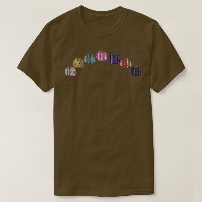Colored Stripes Pumpkin Arc T-Shirt (Design Front)