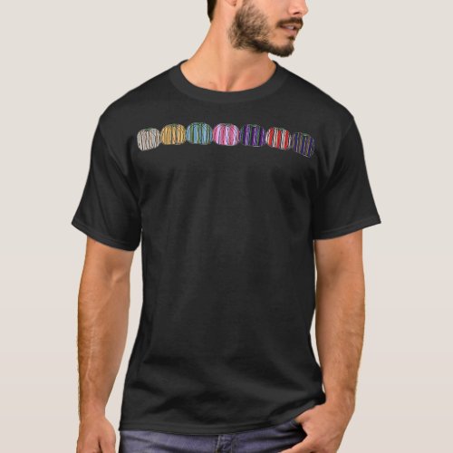 Colored Stripes Pumpkin Row T_Shirt