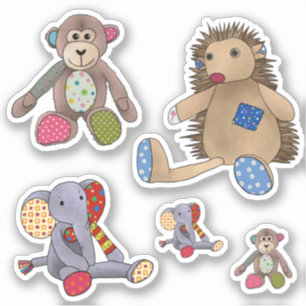 Colored stuffed animals sticker