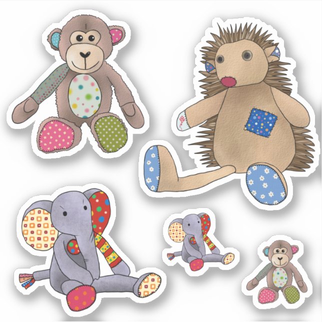 Colored stuffed animals sticker (Front)