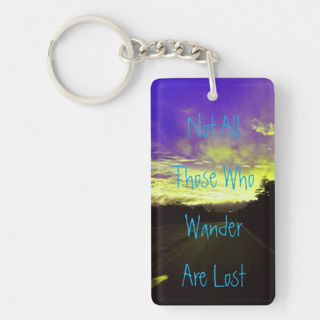 Colored Sunset and Quote Keychain (Front)