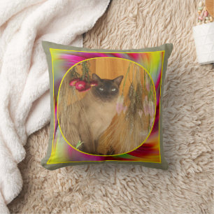 Colored Swirls Frame Create Your Own Pet Photo Throw Pillow