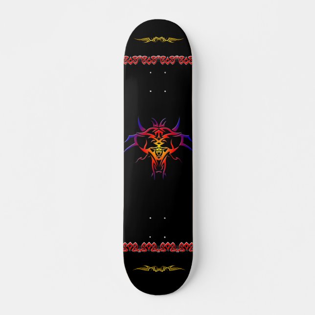 Colored Tatto Design Skateboard Deck (Front)