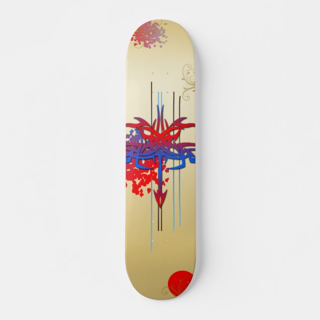 Colored Tattoo Designed Skateboard (Front)