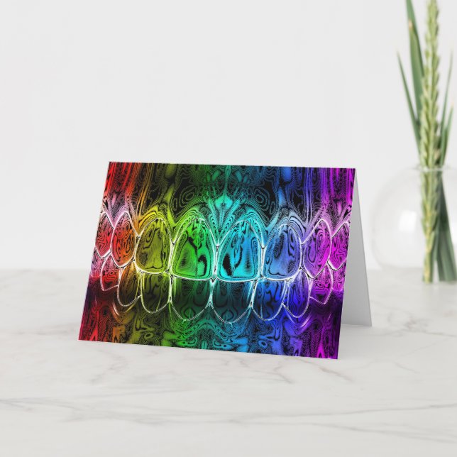 Colored Teeth Smile Design Dentist Greeting Card (Front)