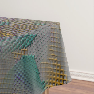 Colored texture with spots, small geometric shapes tablecloth