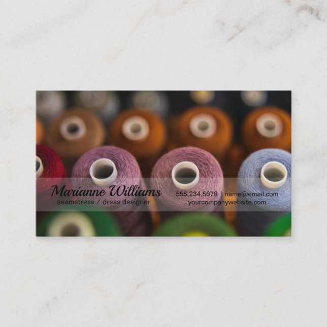 Colored Threading | Seamstress Business Card (Front)