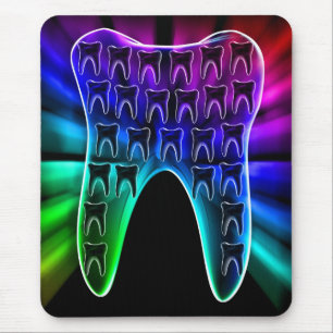 Colored Tooth Design Dentist Mousepad