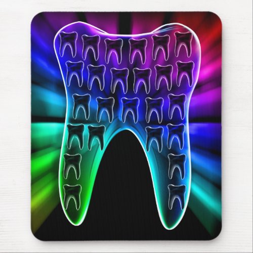 Colored Tooth Design Dentist Mousepad