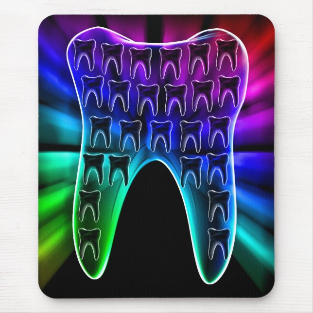 Colored Tooth Design Dentist Mousepad (Front)