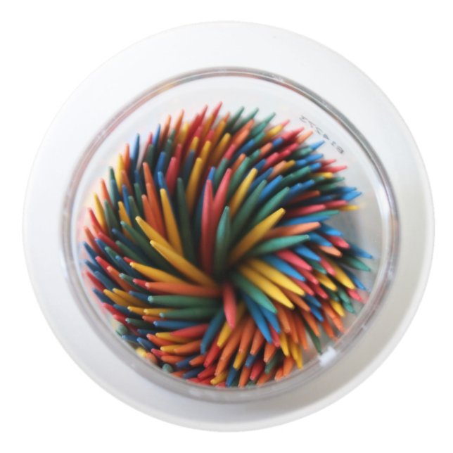 Colored Toothpicks Ceramic Knob (Front)