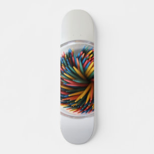 Colored Toothpicks Skateboard Deck