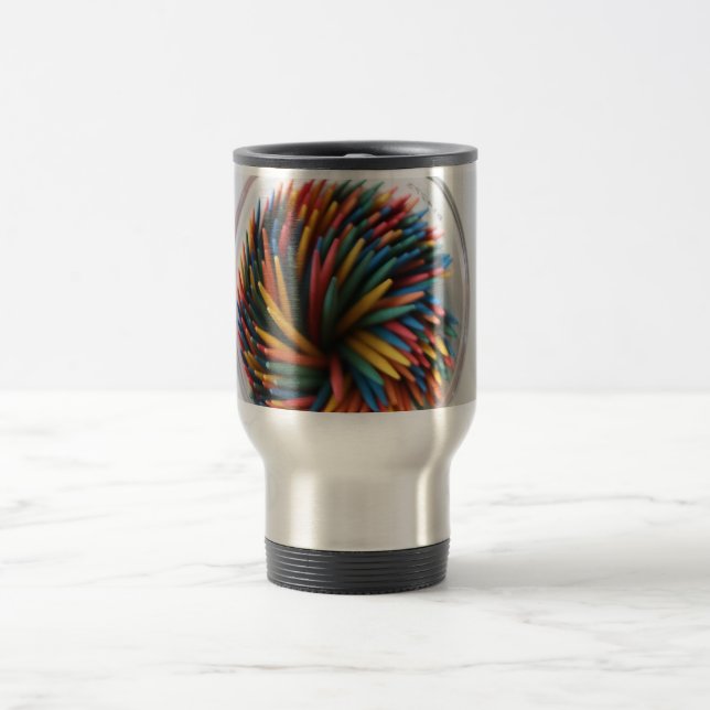 Colored Toothpicks Travel/Commuter Mug (Center)