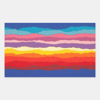 Colored torn paper strip borders. rectangular sticker