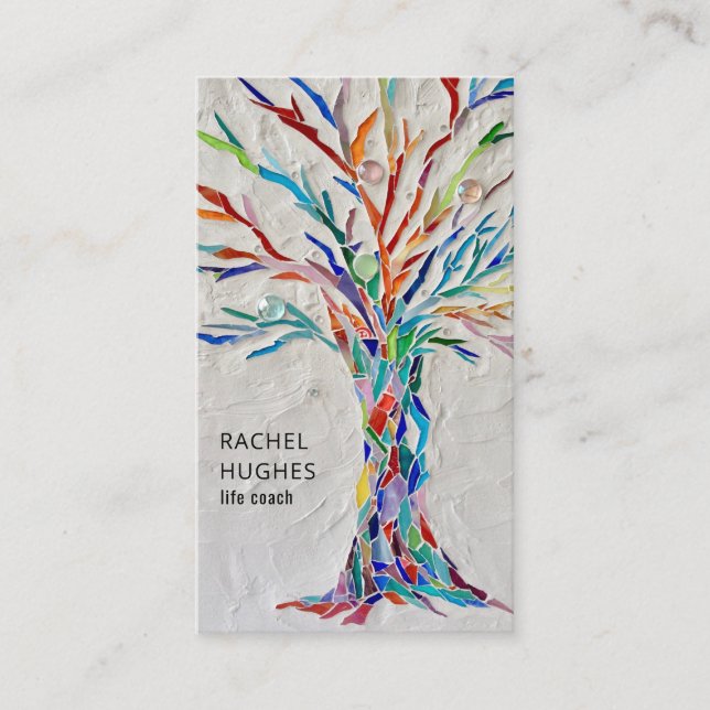 Colored Tree Life Coach Business Card (Front)