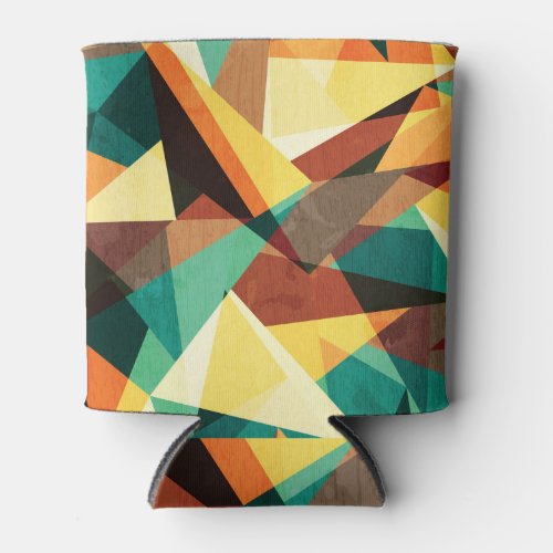 Colored Triangle Wood Effect Texture Can Cooler