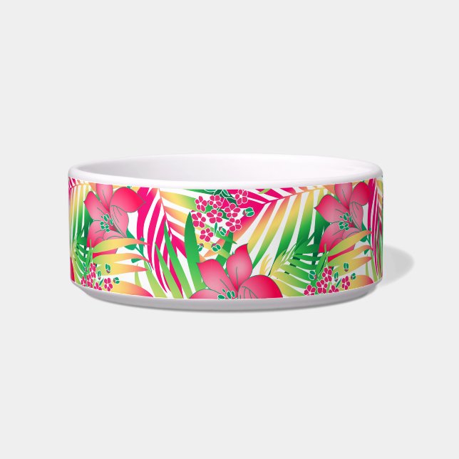 Colored tropical flowers bowl (Left)