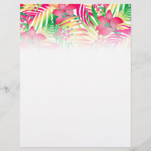 Colored tropical flowers flyer