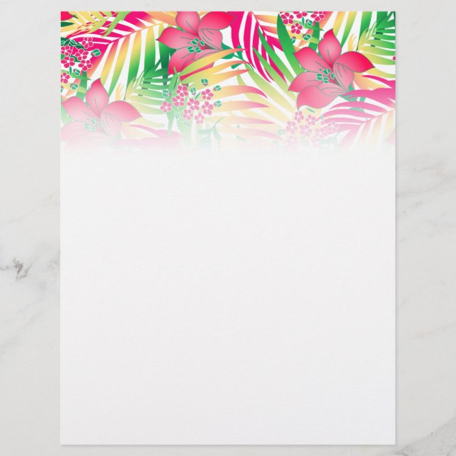 Colored tropical flowers flyer (Front)