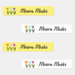 Colored tulips   96 narrow kids' labels