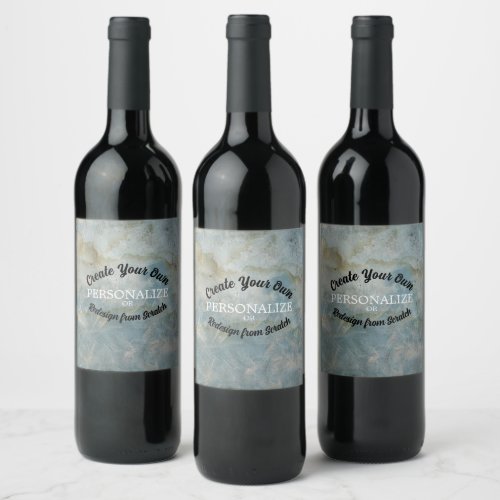 Colored Vintage Damaged Paper Background _ Blue Wine Label