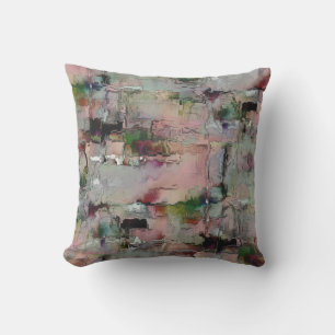 Colored virtual rock, salmon to grey predominate outdoor pillow