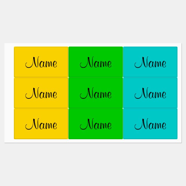 Colored Waterproof Kids' Labels (Sheet)