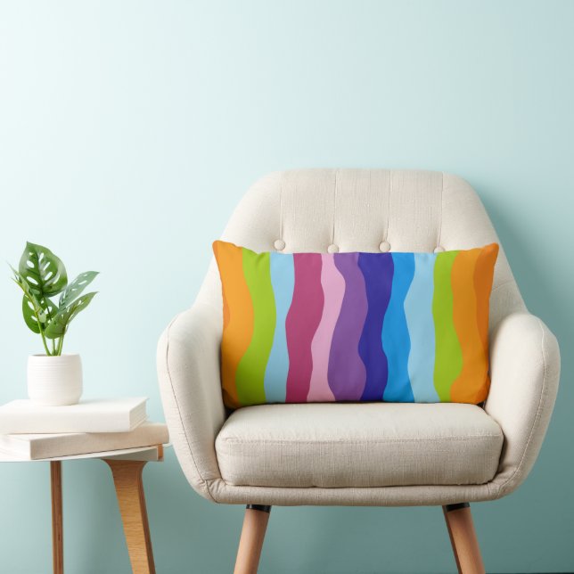 colored wave lumbar pillow (Chair)