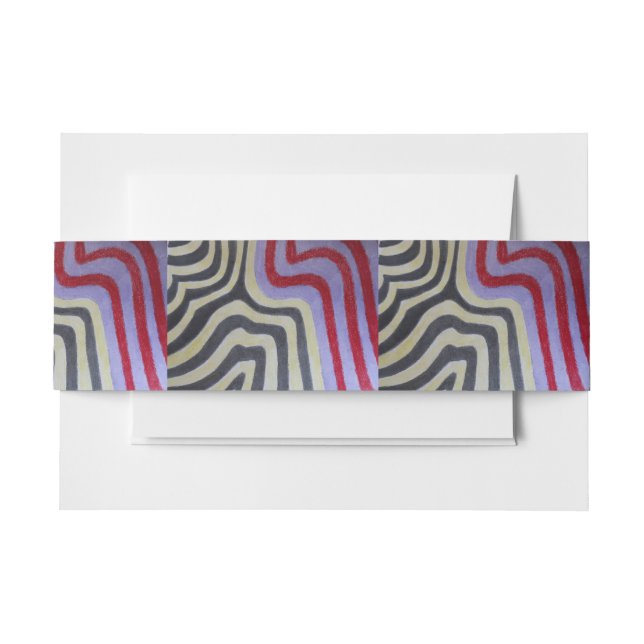 Colored Waves Invitation Belly Band (Front Example)