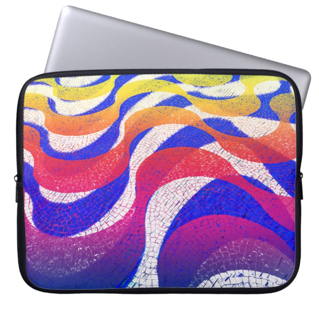 Colored waves laptop sleeve (Front)