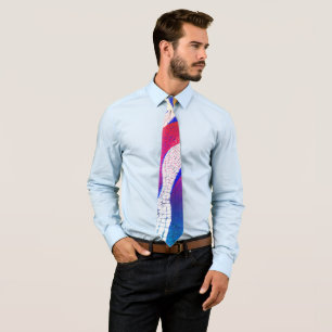 Colored waves neck tie
