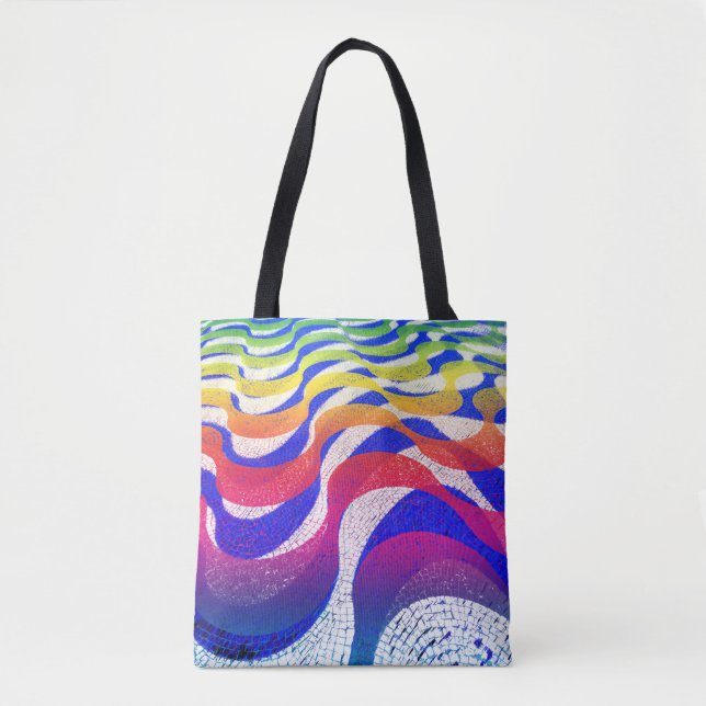 Colored waves tote bag (Front)