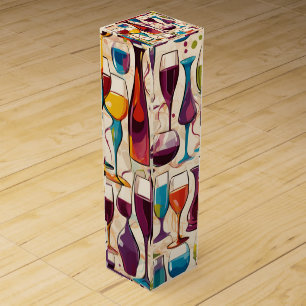 Colored wine glasses box