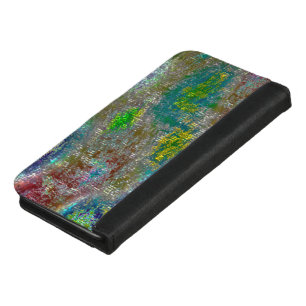 Colored with grooves and worn stained paint iPhone 8/7 plus wallet case