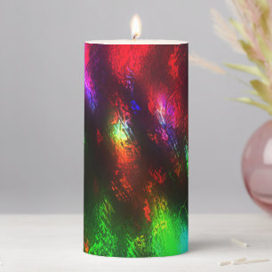Colored with roughness overshadowed by black color pillar candle