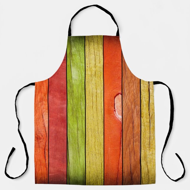 colored wooden texture, 3D illustration3d, abstrac Apron (Front)
