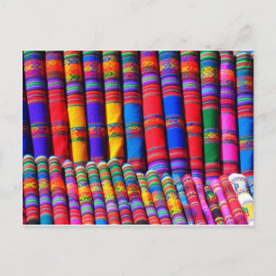 Colored Woven Cloth Postcard