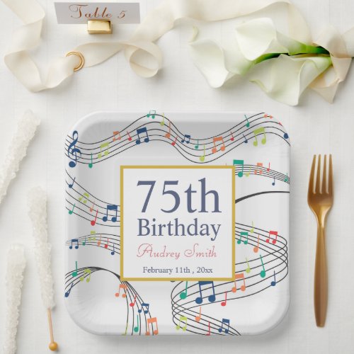 colorf Music Note Musician Birthday    Paper Plates