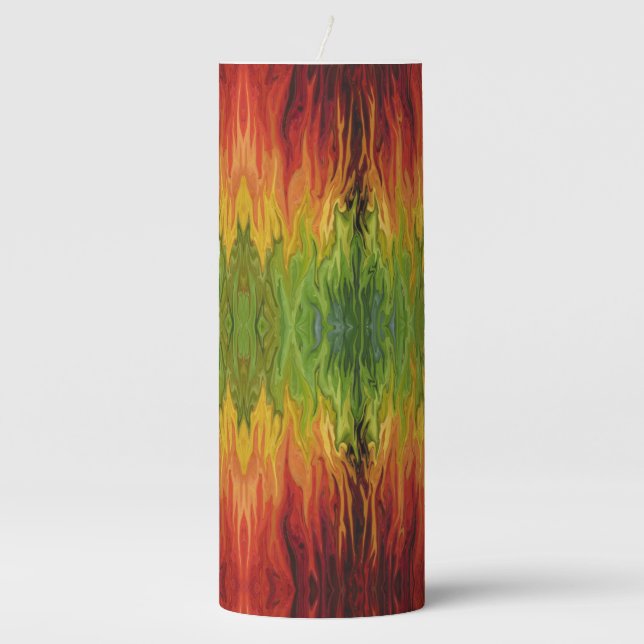 colorflow abstract pillar candle (Front)