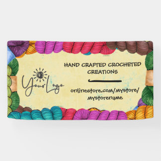 Colorfu yarn crochet hook craft show booth display banner
