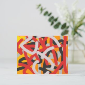 colorful 0748 abstract art postcard