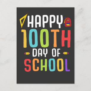 Colorful 100 Days Of School Celebration Postcard
