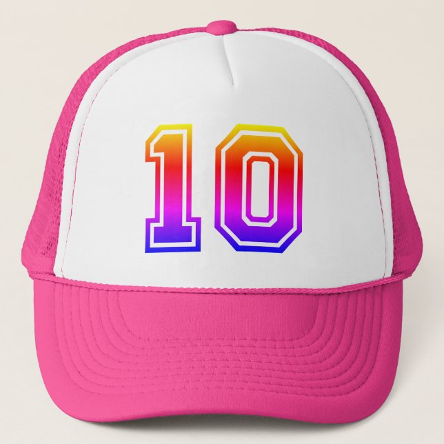 Colorful 10th Birthday Party Trucker Hat (Front)